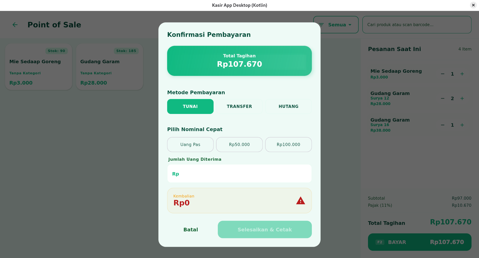 Desktop POS: Dashboard manajemen admin, analisis penjualan bulanan & profit kotor