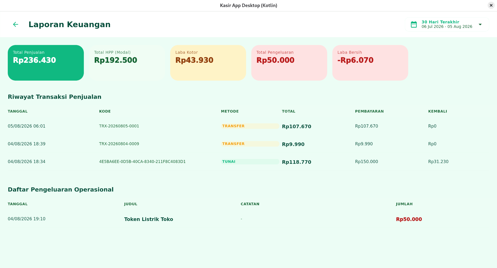 Desktop POS: Manajemen stok logistik gudang, cetak barcode label barang & minimal stok limit